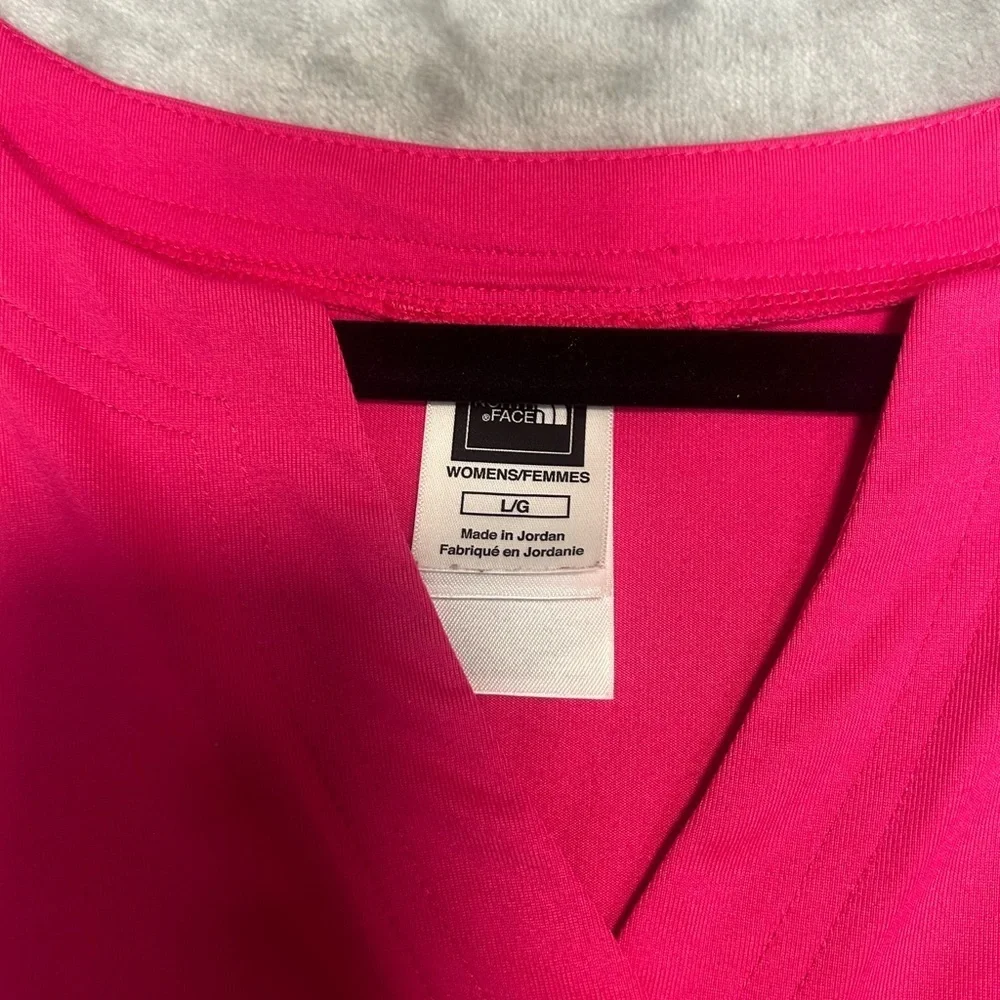North Face Vapor Wick Cap Sleeve Athletic Top Women’s Large Pink Floral - Picture 3 of 8